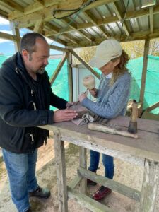 Marianne stone carving with Barry Grove Master Stone Carver