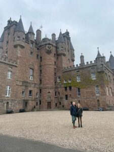 Marianne and John Harbour at Glamis Castle.