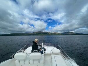 Marianne on a private cruise on Loch Lomond